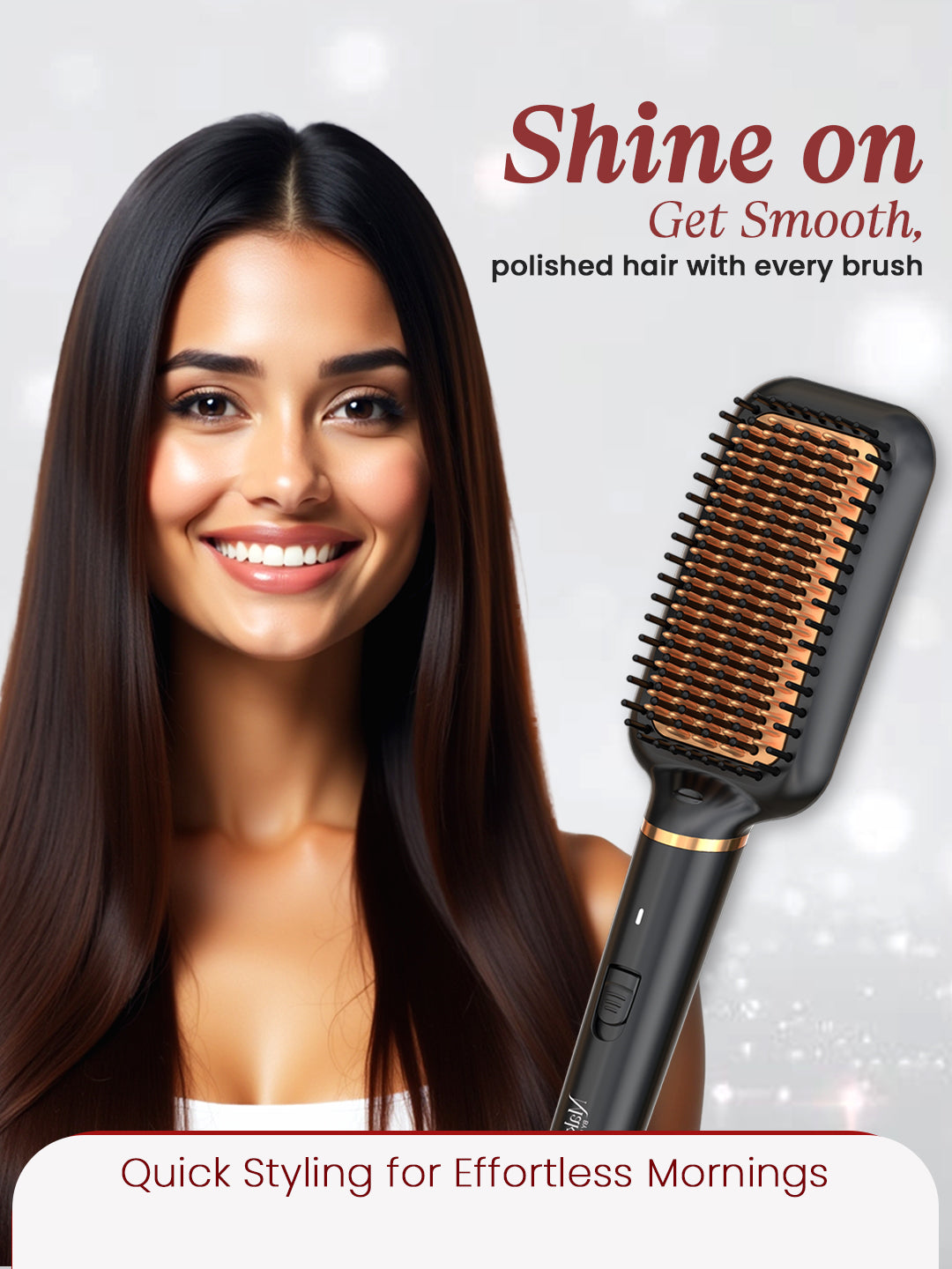 Makemeebold 3-in-1 Hot Air Brush + Frizz Free Straightening Brush