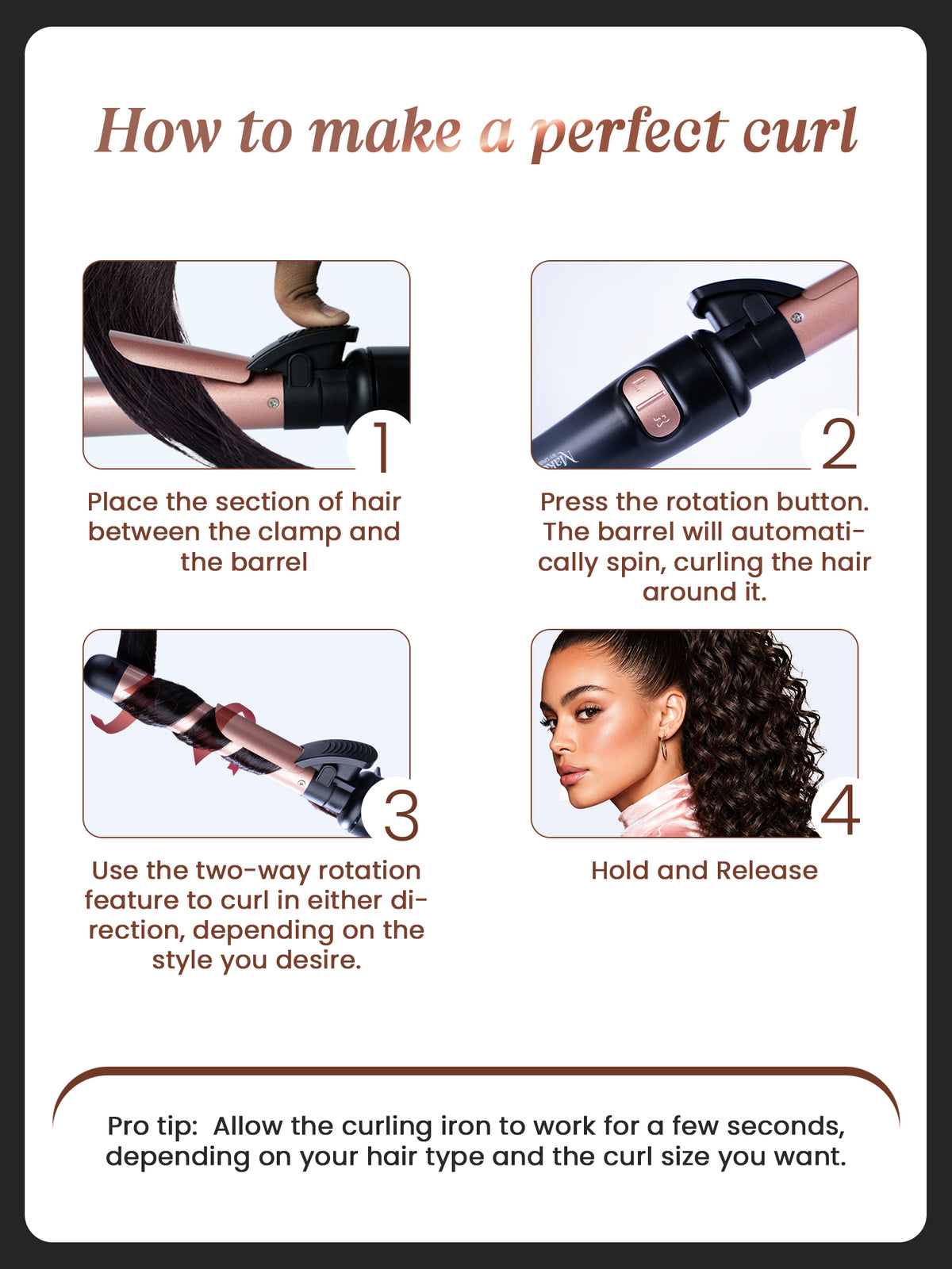 MakeMeeBold Rotating Hair Curling Iron by Urban Yog