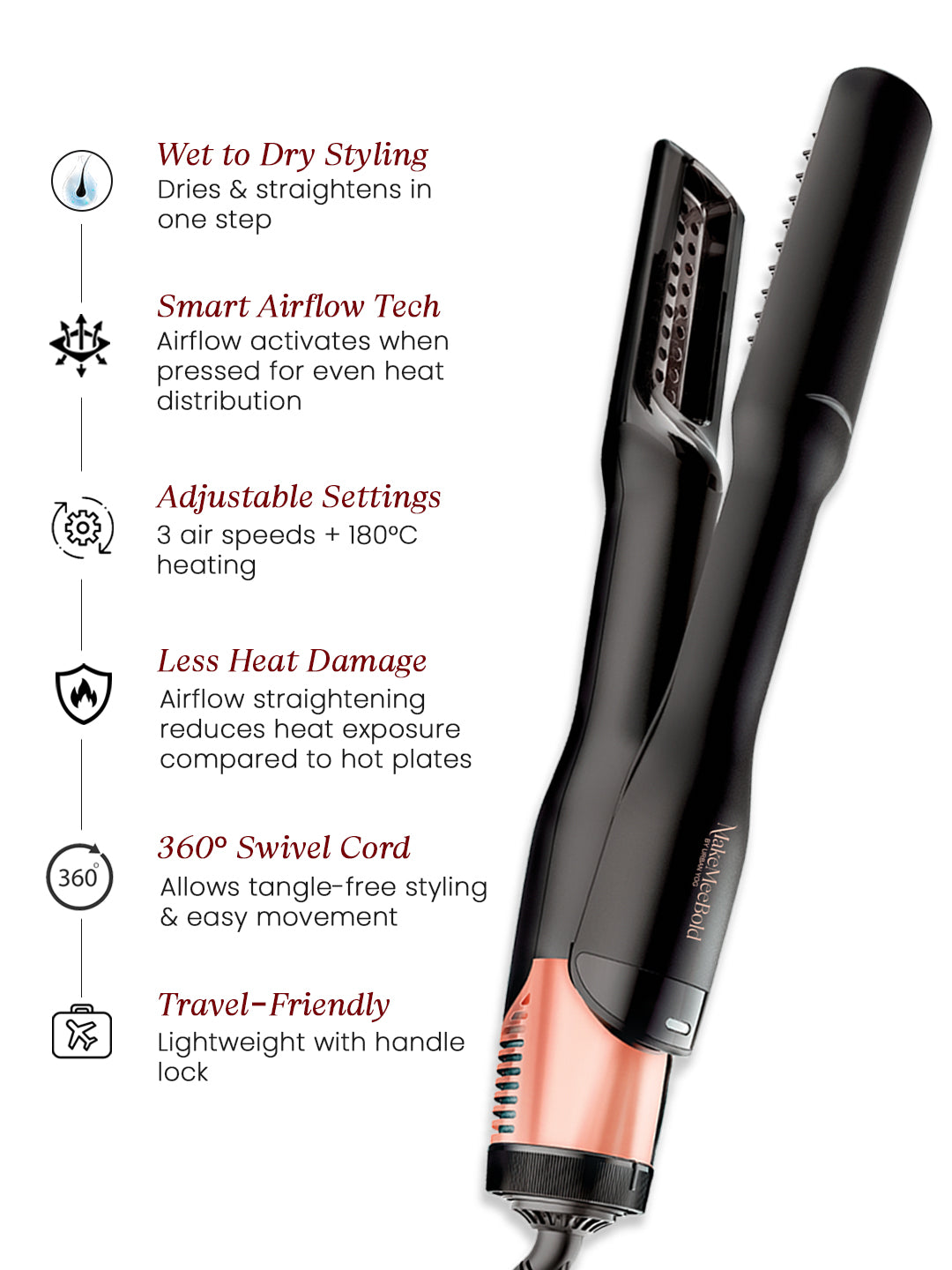 MakeMeeBold Wet To Straight Air Brush by Urban Yog