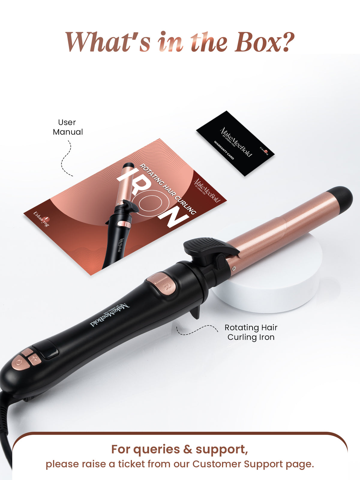 MakeMeeBold Rotating Hair Curling Iron by Urban Yog