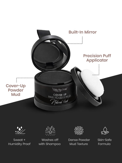 Makemeebold Cover up hair powder mud (Natural black)