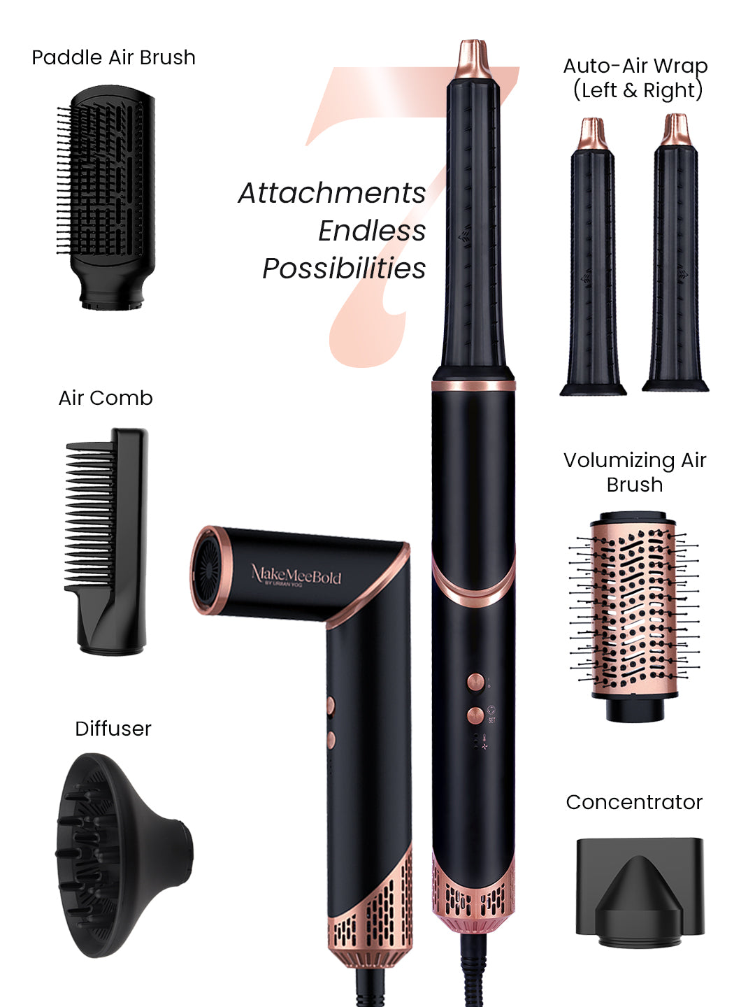 MakeMeeBold 7-IN-1 Multi Air Styler by Urban Yog