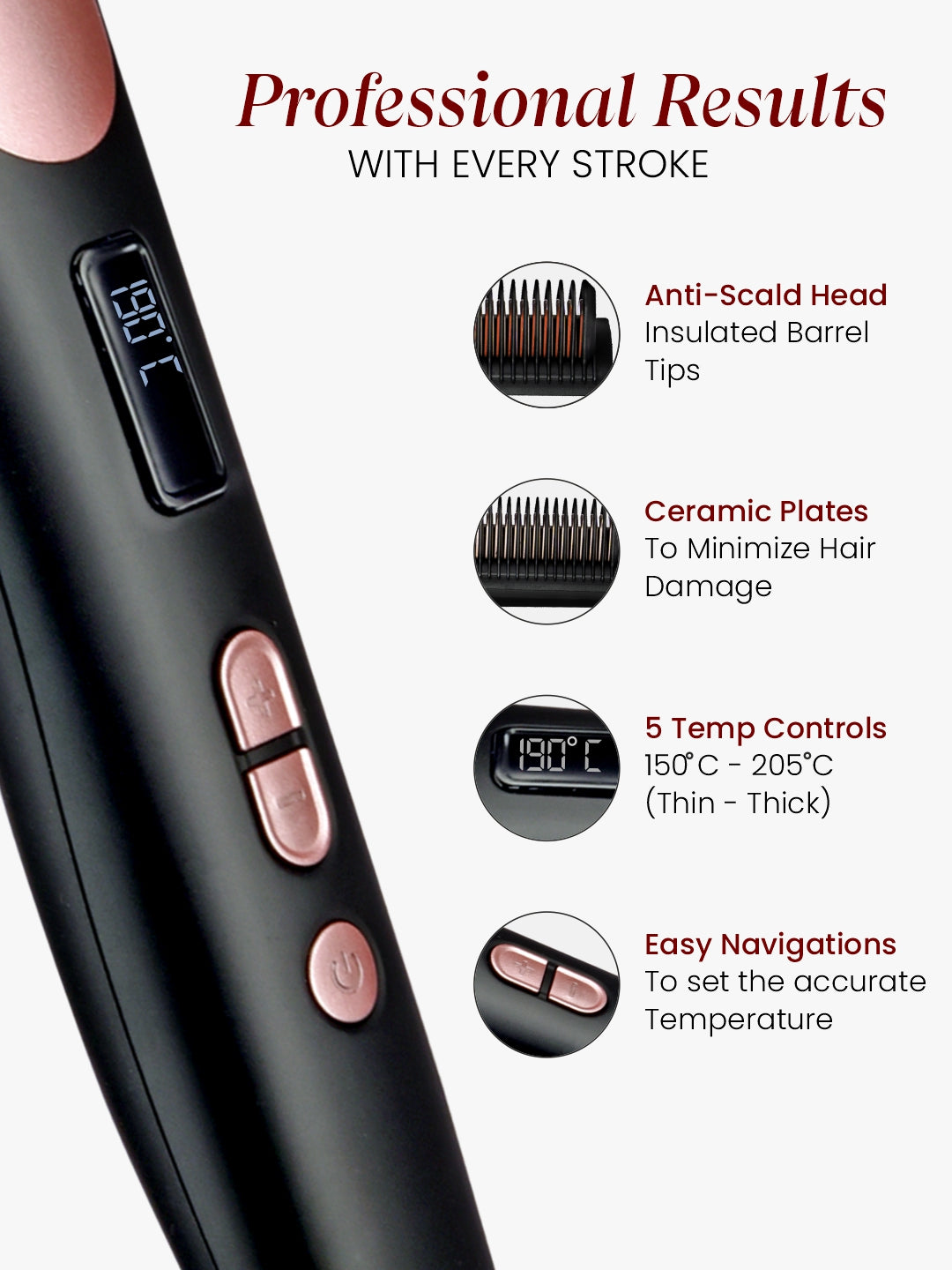 MakeMeeBold Hair Straightening Brush