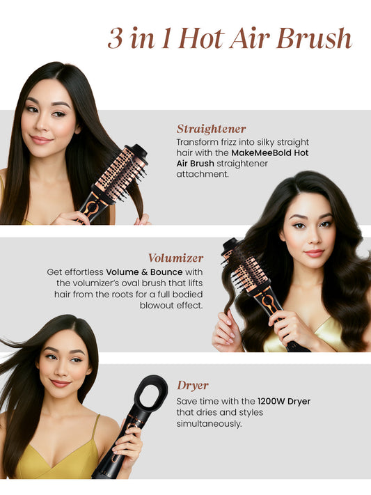MakeMeeBold hot air brush set with two attachments