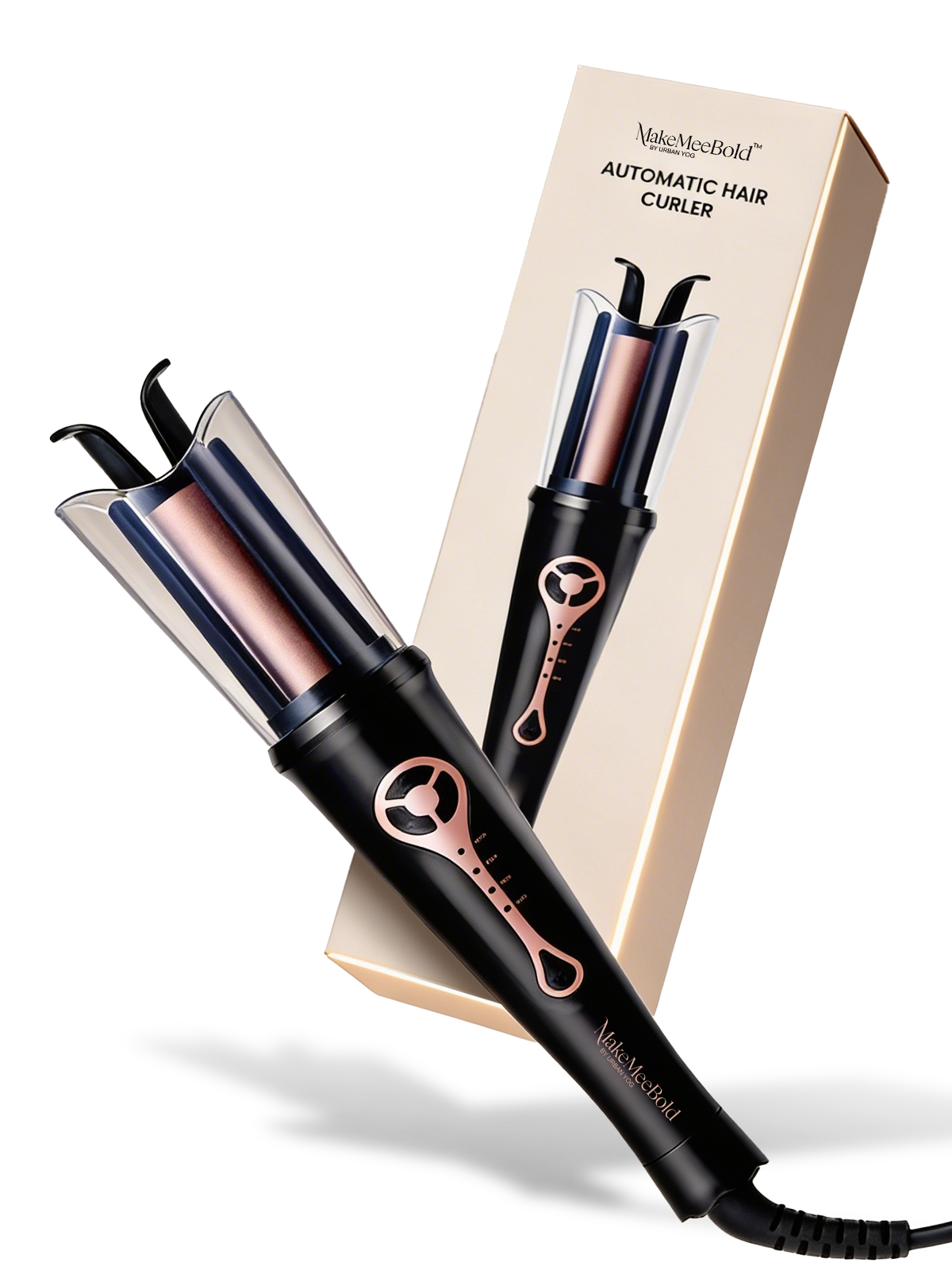 MakeMeeBold automatic hair curler with ceramic barrel and swivel cord