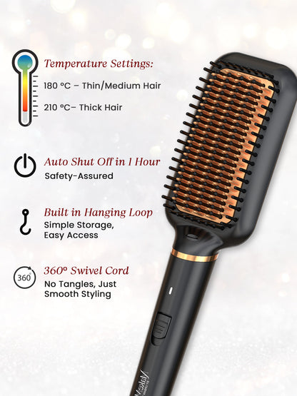 PTC fast heat-up straightening brush ready in 30 seconds