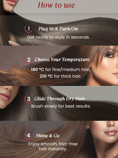 Auto shut-off safety feature on the electric straightening brush